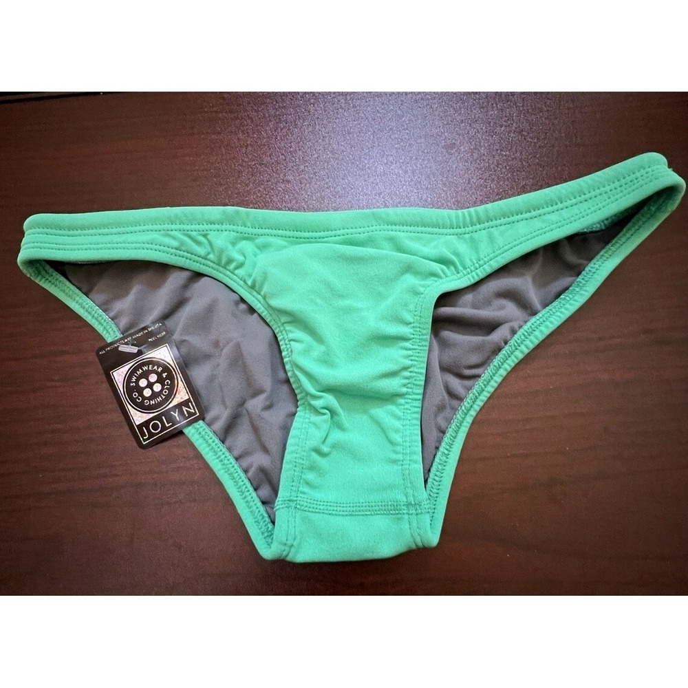JOLYN Bikini‎ Bottom Brazil Cut Swim Seafoam (Green)  Large New With Tags